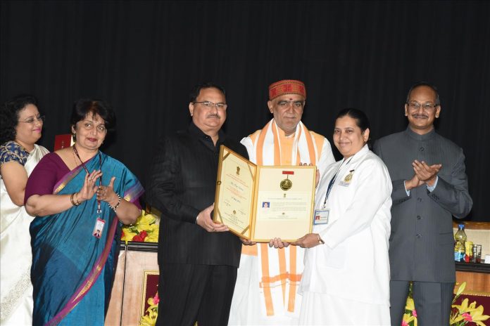 Delhi: J. P. Nadda, Union Health Minister Conferring the Florence ...