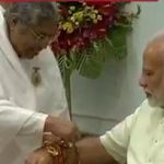 BK Asha tying Rakhi to PM Sh. Narendra Modi