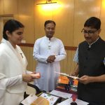 Mr Mayank Agarwal, DG, DD-News given Rakhi Message & Prasad by BKs Hari Nagar