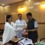 Mr Mayank Aggarwal, DG, DD-News tied Rakhi by B K Shalu, Delhi Hari Nagar